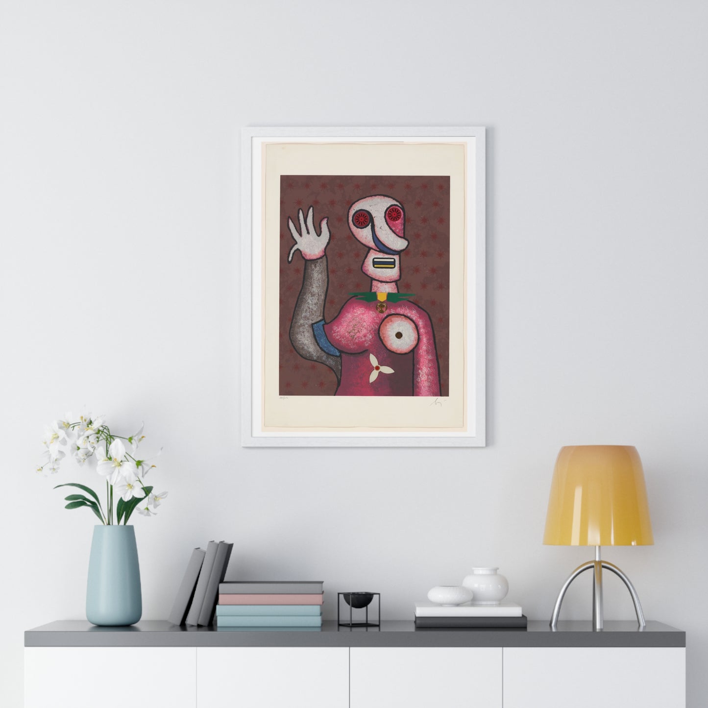 Zwaaiende Ciguur (circa 2009) Artist Unknown, from the Original, Framed Print