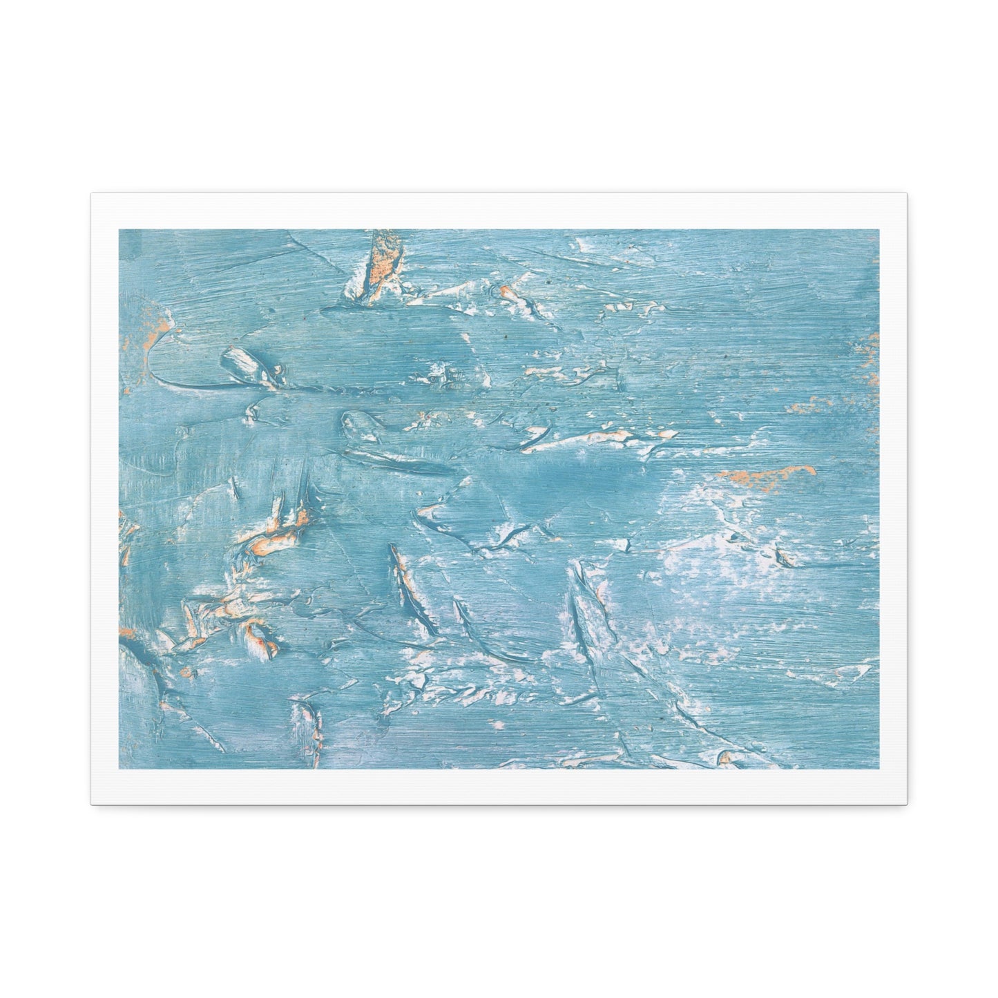 Abstract Blue Waves Watercolour, Art Print on Satin Canvas
