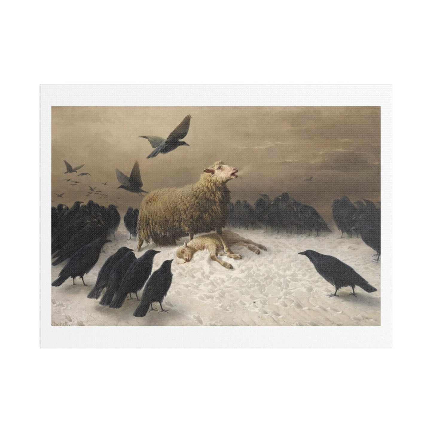 Anguish (1878) by August Friedrich Albrecht Schenck, from the Original, Print on Canvas