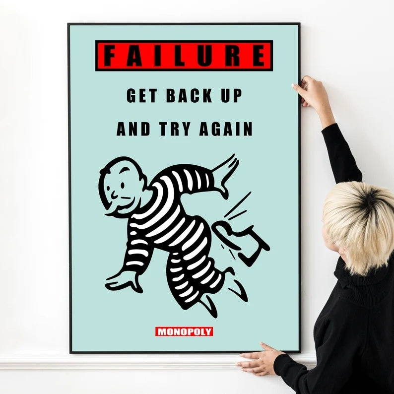 'No Risk No Reward' or 'Pay to Play' Art Gallery Living Room Decor, Monopoly Canvas Prints