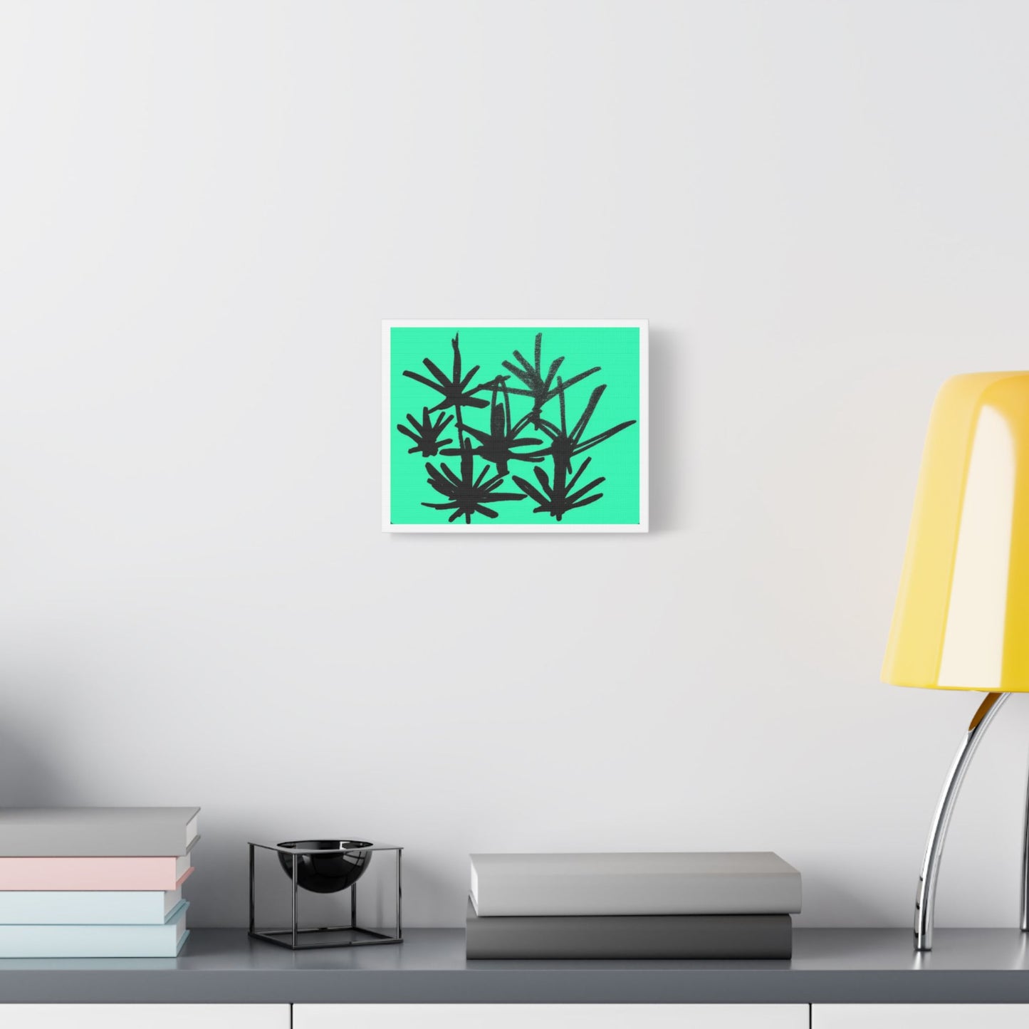 Green Plants, Abstract Decor Art, Print on Satin Canvas