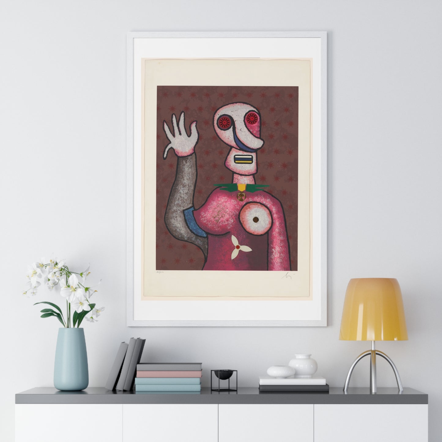 Zwaaiende Ciguur (circa 2009) Artist Unknown, from the Original, Framed Print