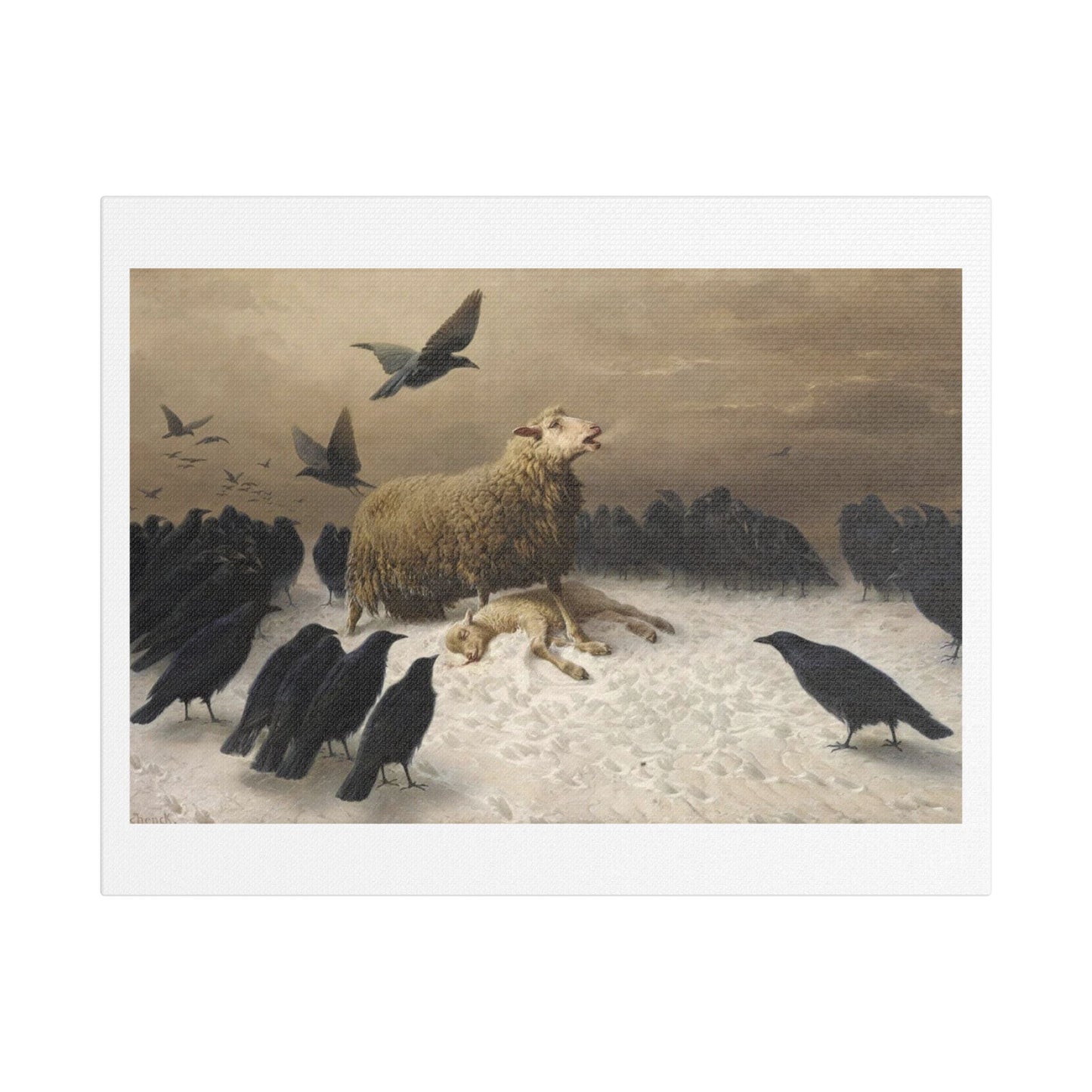 Anguish (1878) by August Friedrich Albrecht Schenck, from the Original, Print on Canvas