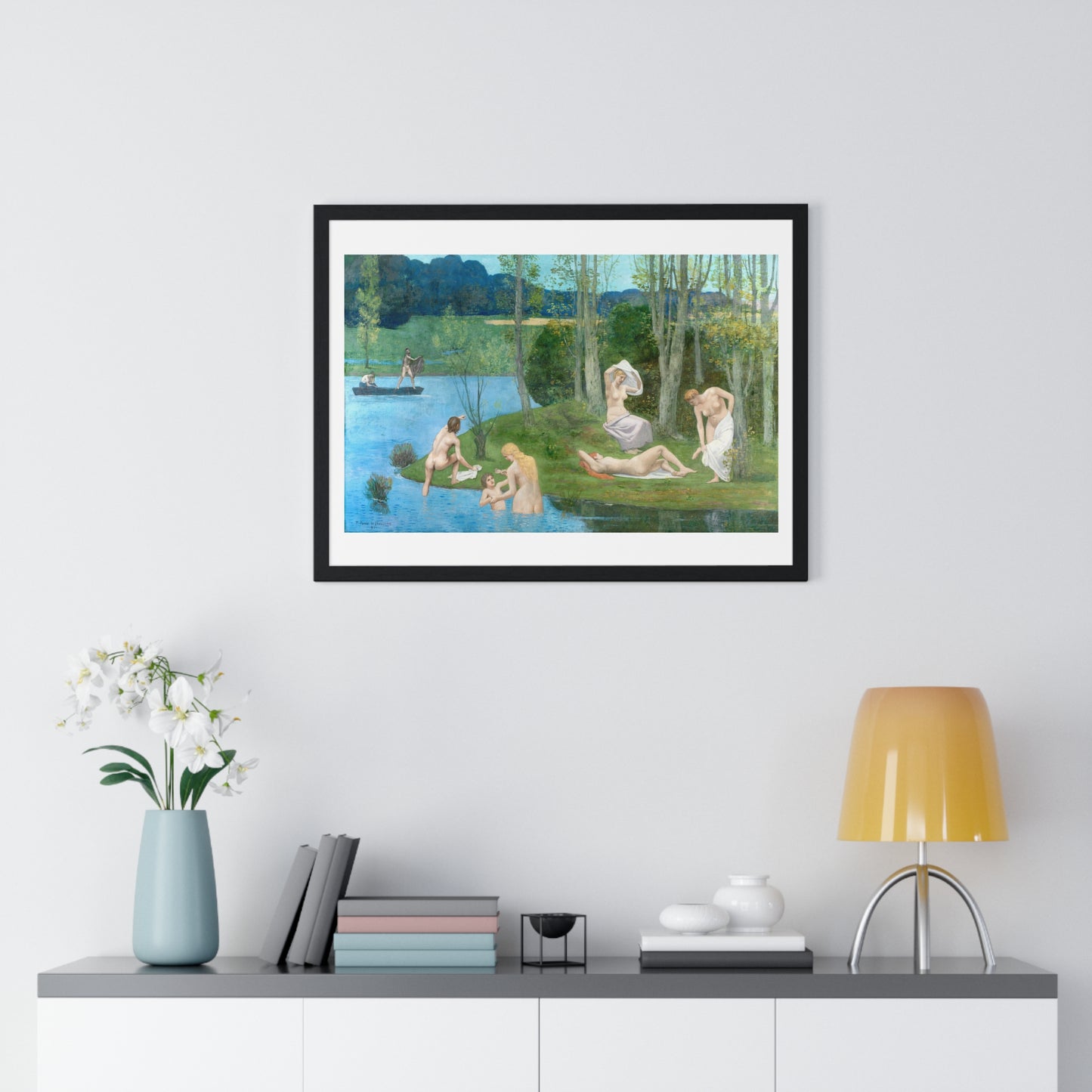 Summer (1891) by Pierre Puvis de Chavannes, from the Original, Framed Art Print
