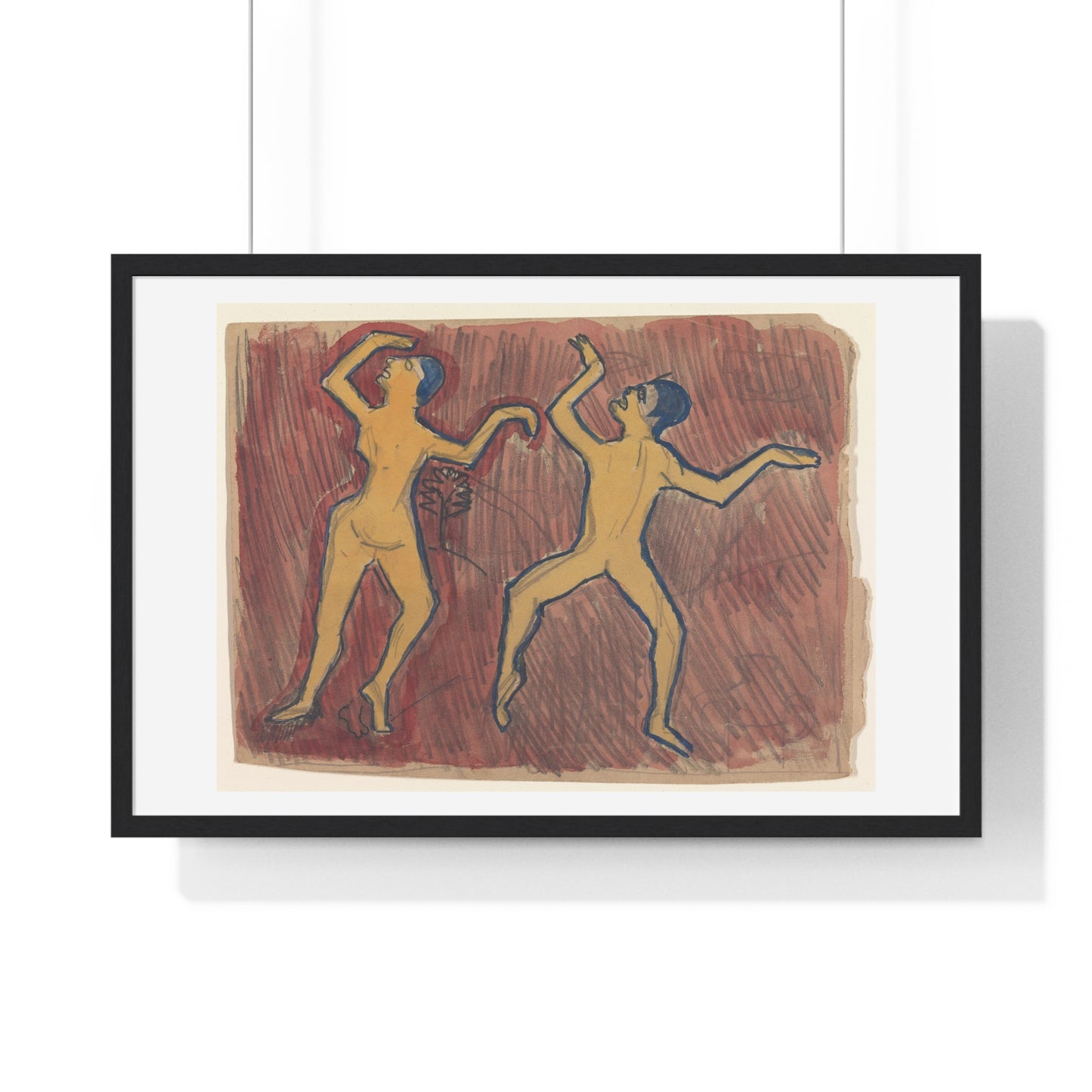 Study of Two Frenzied Dancers 'Cave of the Golden Calf' (1912) by Spencer Frederick Gore, from the Original, Framed Art Print