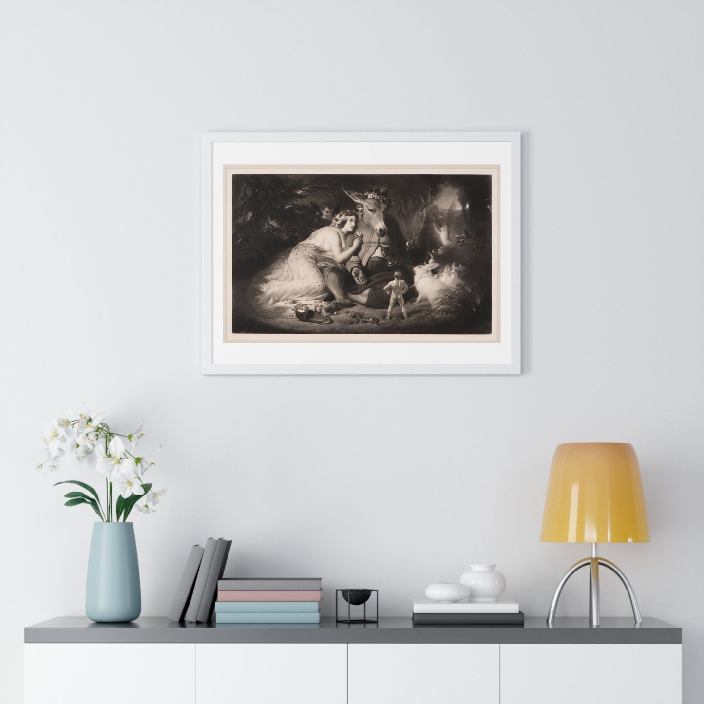 A Midsummer Night's Dream (1857) Engraving by Samuel Cousins from the Original, Framed Art Print