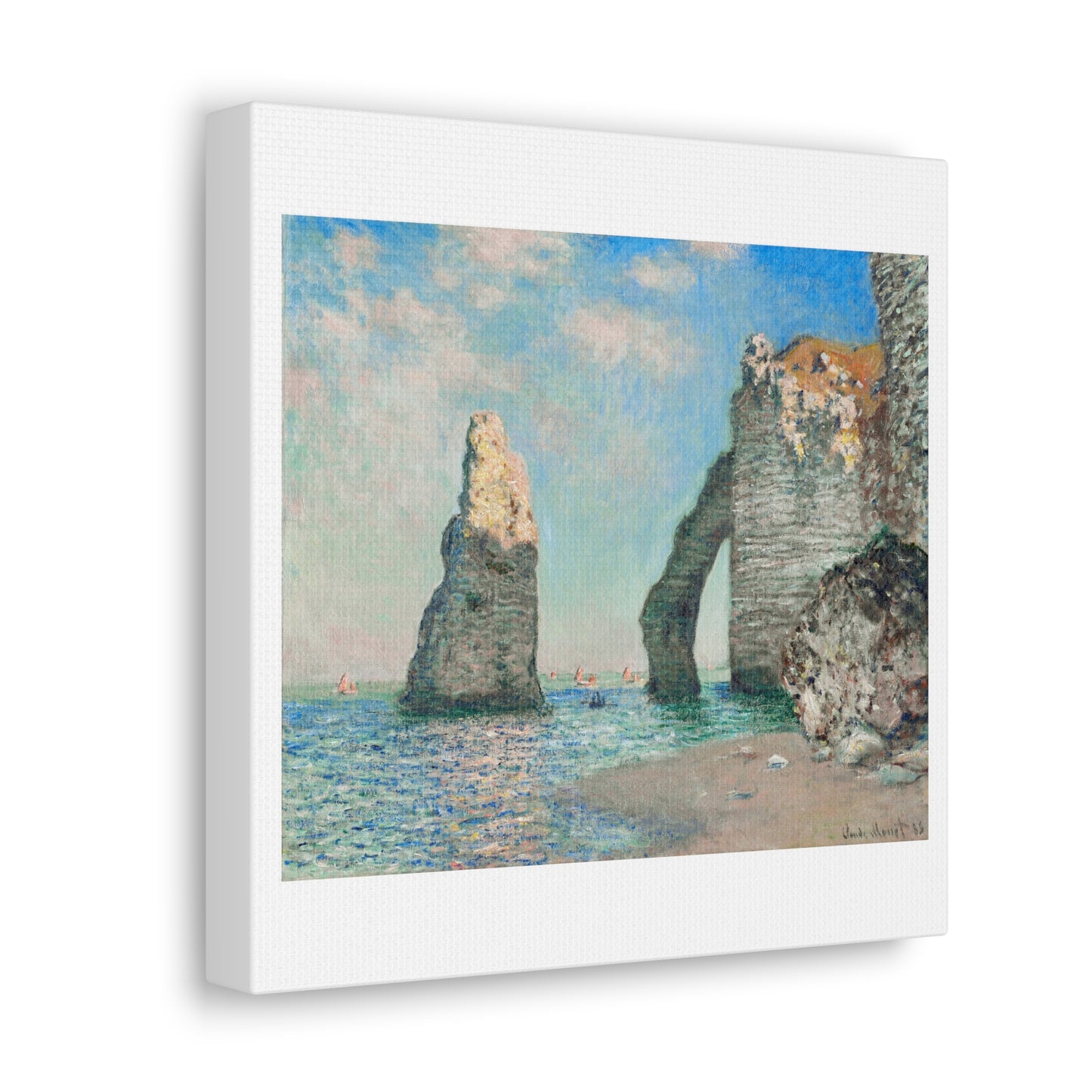 The Cliffs at Étretat (1885) by Claude Monet, from the Original, Art Print on Canvas
