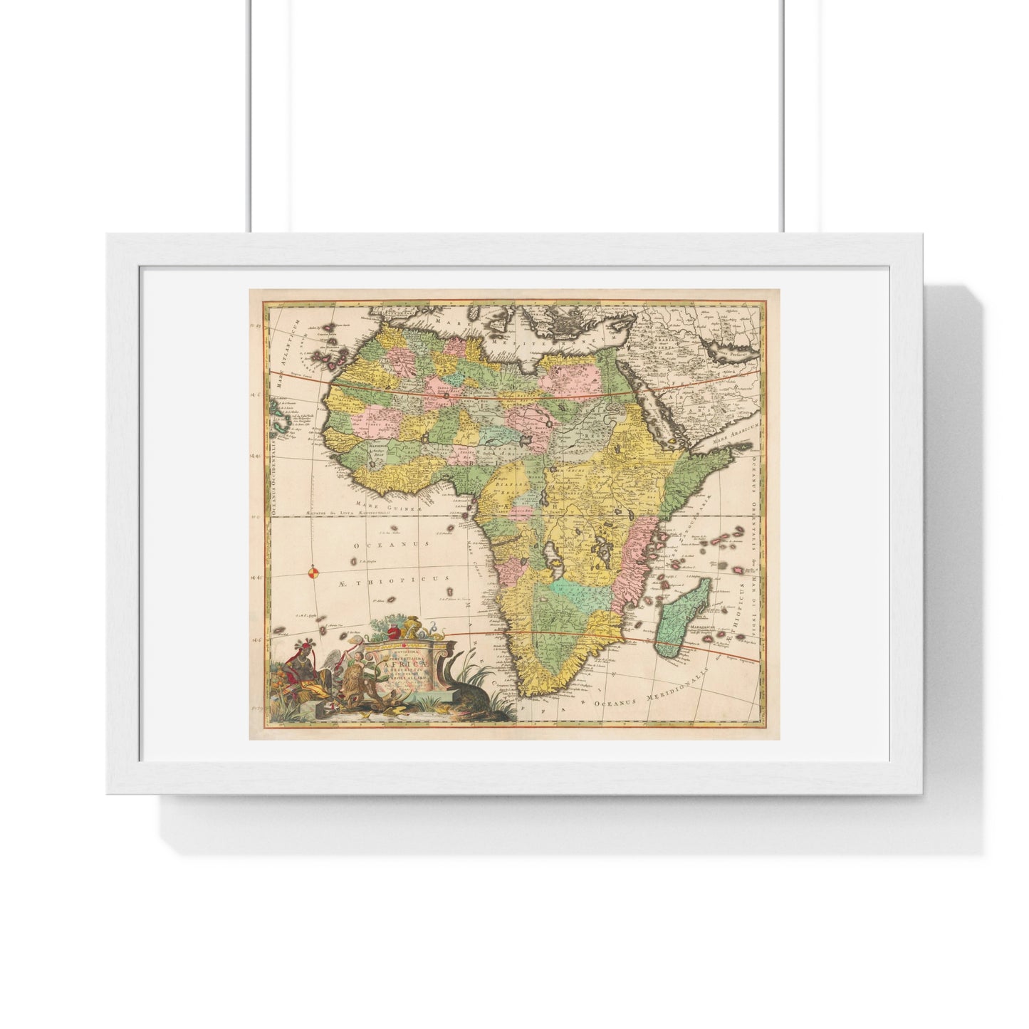 Antique Map of Africa 'Kaart van Afrika' (circa 1690) by Carel Allard, from the Original, Framed Art Print