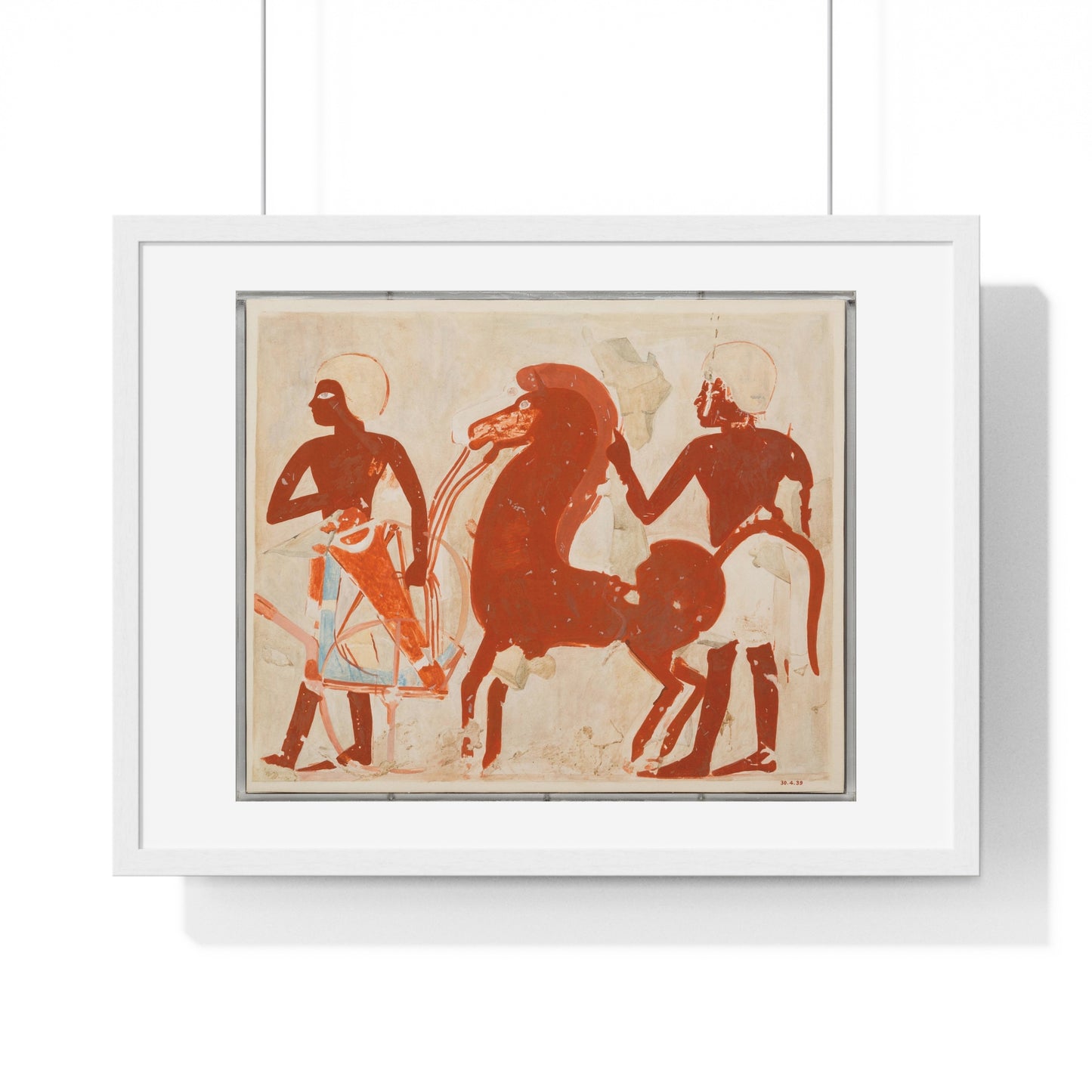 Offerings of a Chariot and Horse, Tomb of Userhat (1922) by Charles K Wilkinson from the Original, Framed Art Print