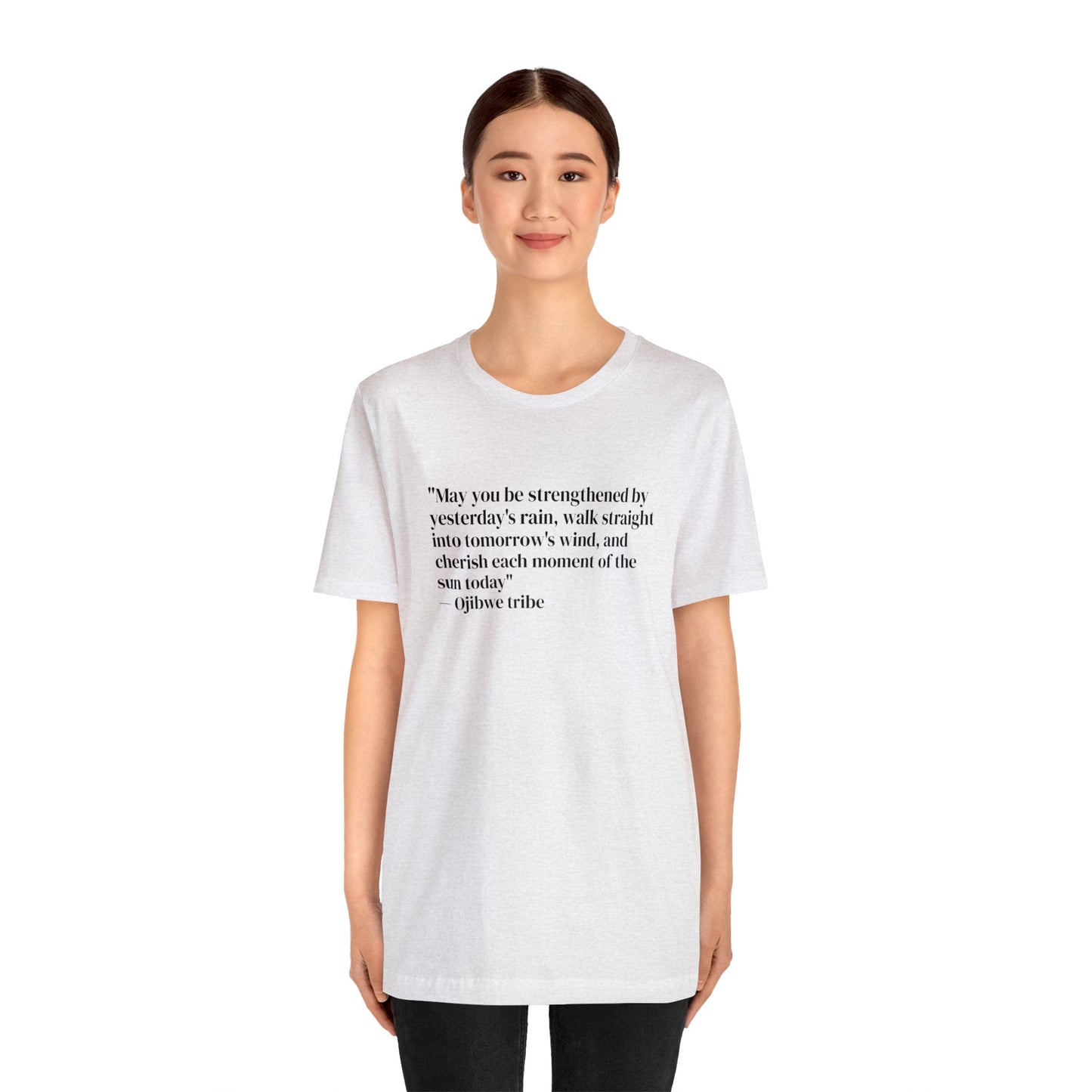 'Gratitude' Ojibwe Native American Tribe Quote, Soft Jersey T-Shirt