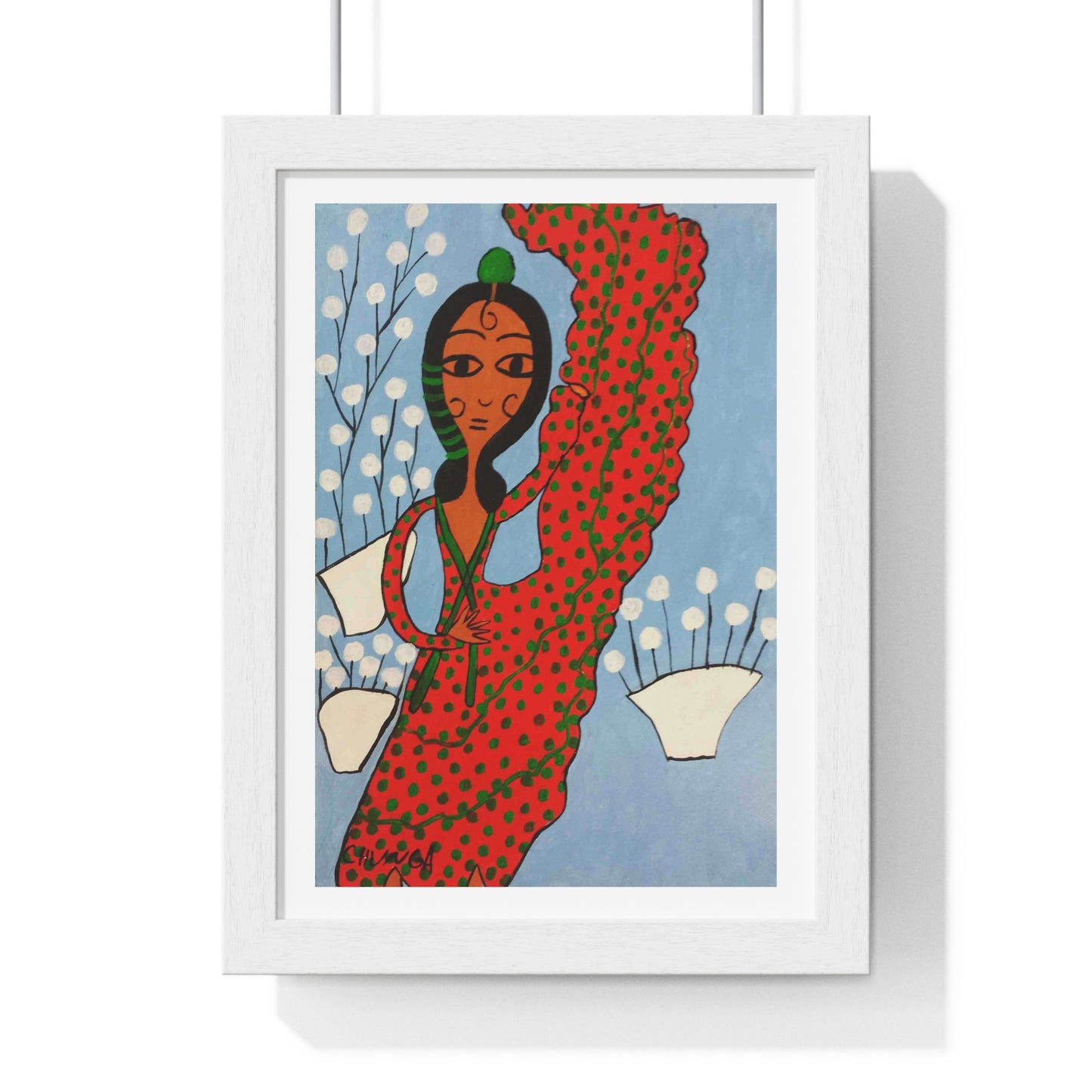 Flamenco Dancer Cartoon Art, from the Original, Framed Print