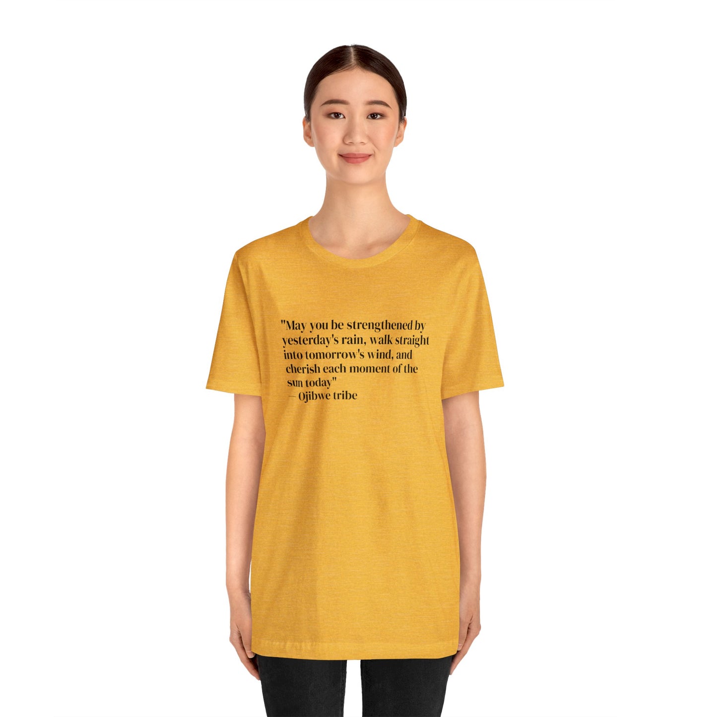 'Gratitude' Ojibwe Native American Tribe Quote, Soft Jersey T-Shirt