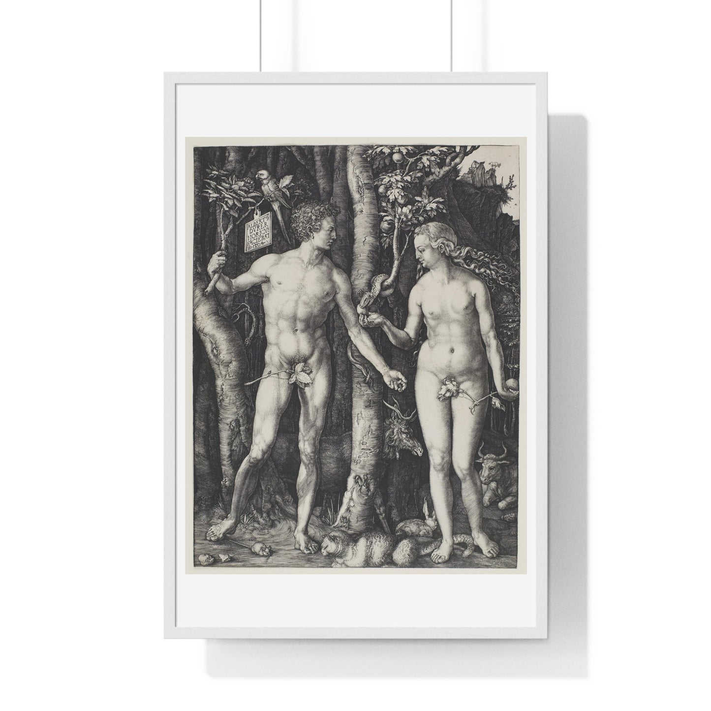 Adam and Eve (1504) by Albrecht Dürer from the Original, Framed Art Print