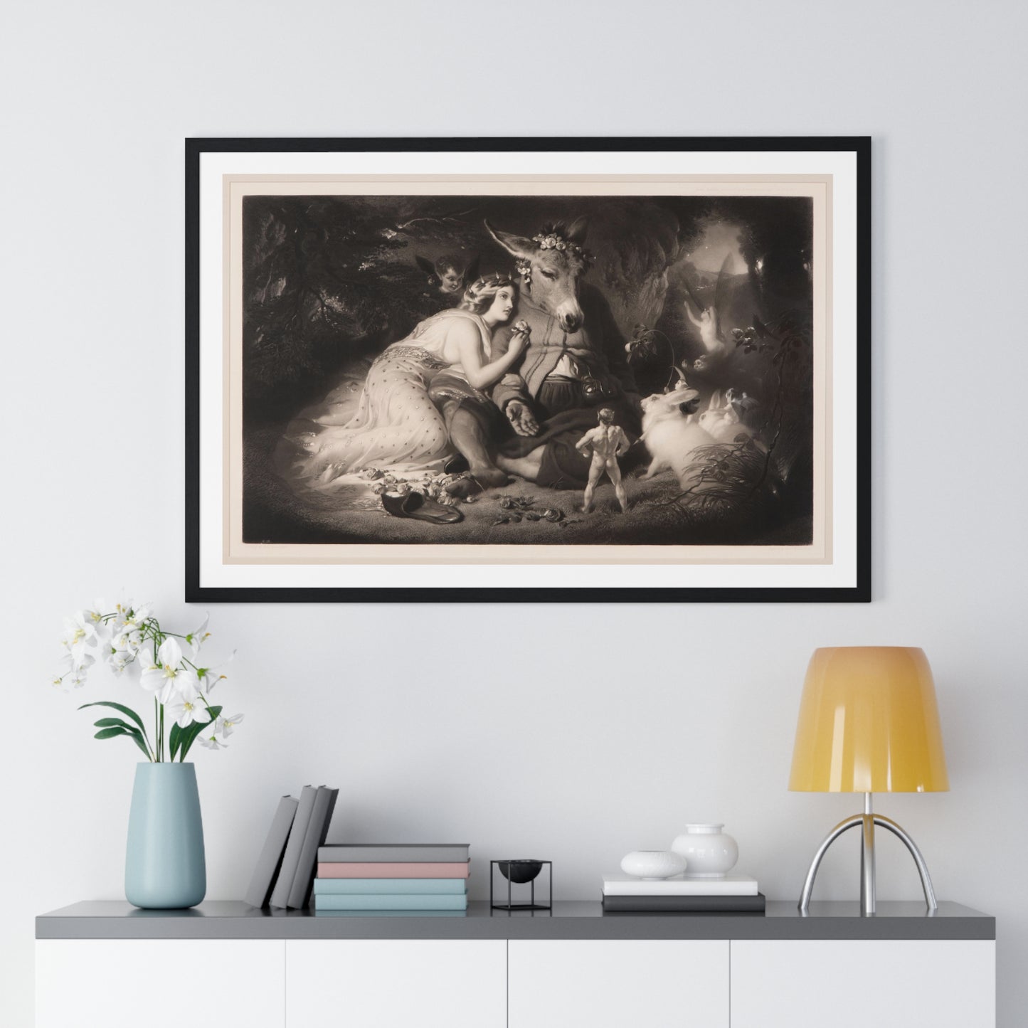 A Midsummer Night's Dream (1857) Engraving by Samuel Cousins from the Original, Framed Art Print