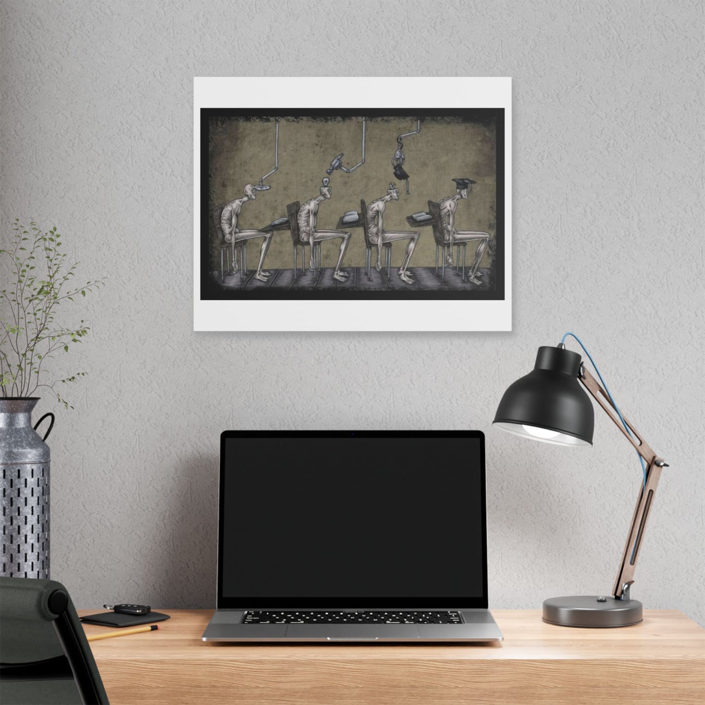 Mediocre Souls of Academia, Cartoon Art, Canvas Art Print