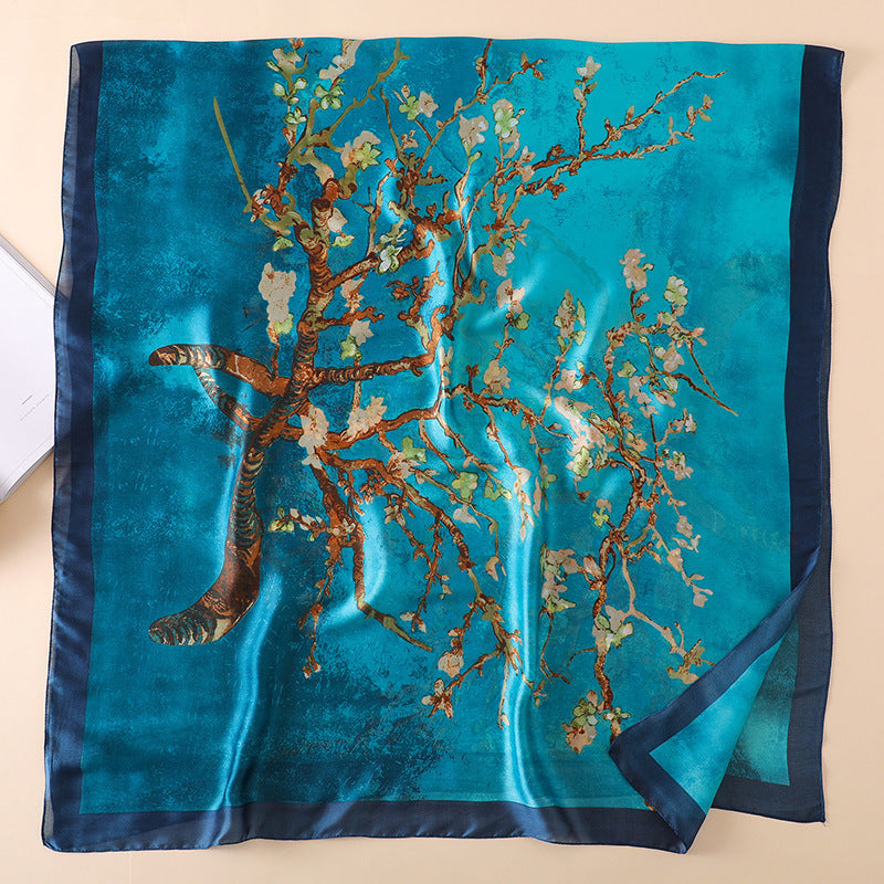 Summer Sunscreen Very-Large Silk Shawl Scarf