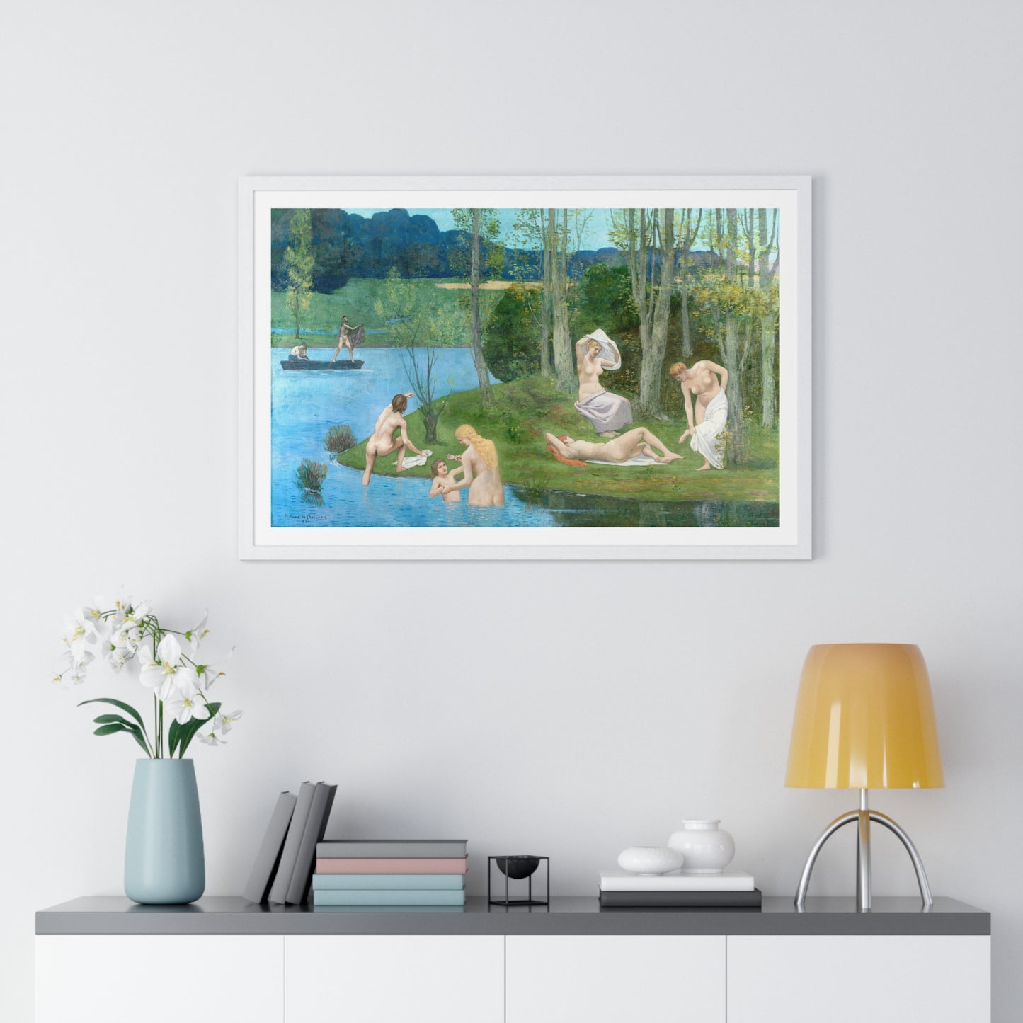 Summer (1891) by Pierre Puvis de Chavannes, from the Original, Framed Art Print
