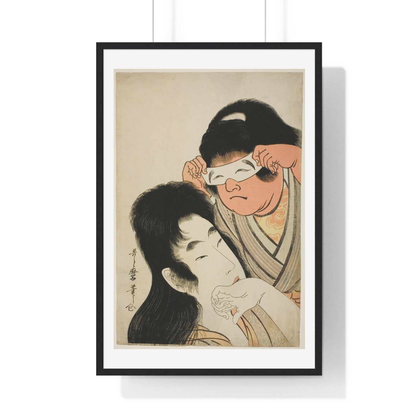 Yamauba with Kintaro Holding a Toy Mask (1794–1809) by Kitagawa Utamaro, from the Original, Framed Art Print