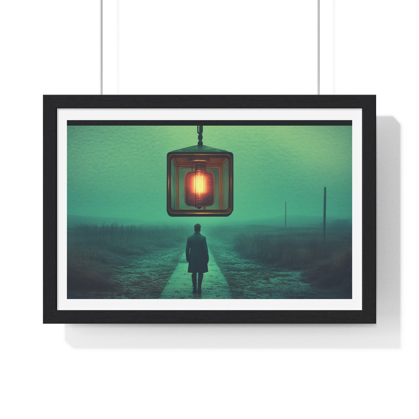 Cinematic Dystopia, Photographic Art 'Designed by AI' Framed Print