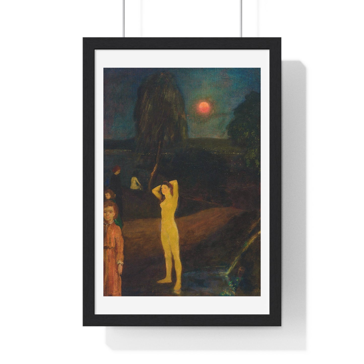 Full Orbed Moon (1901) by Arthur B Davies, from the Original, Framed Art Print