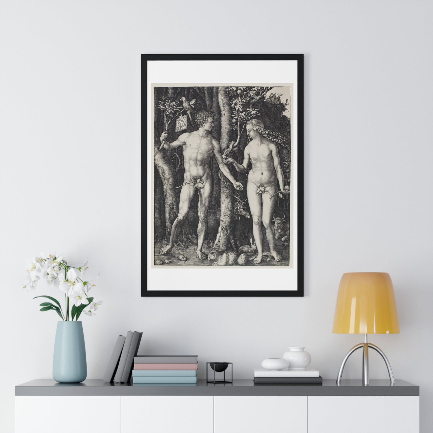Adam and Eve (1504) by Albrecht Dürer from the Original, Framed Art Print