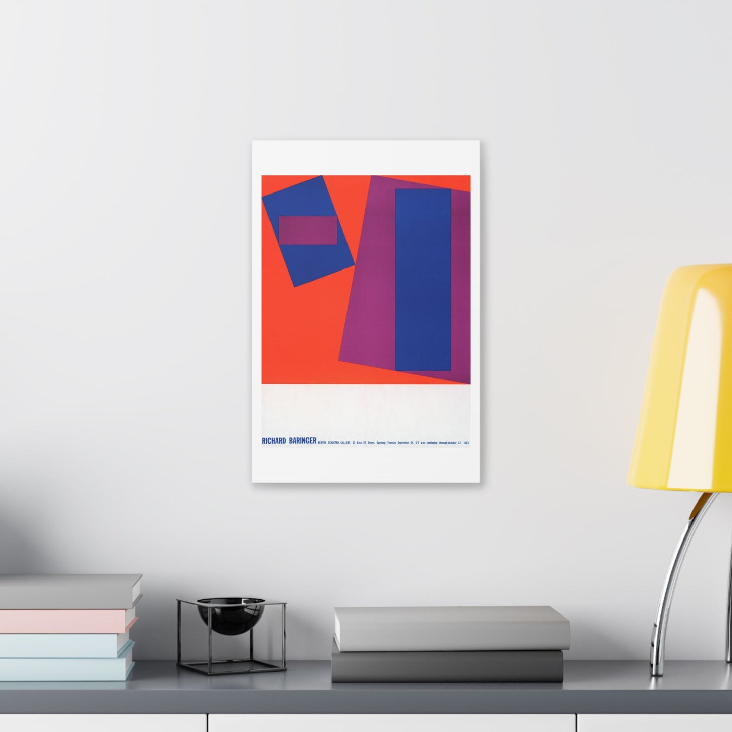 Richard Baringer, Bertha Schaefer Gallery (1963) American Poster, from the Original, Canvas Art Print