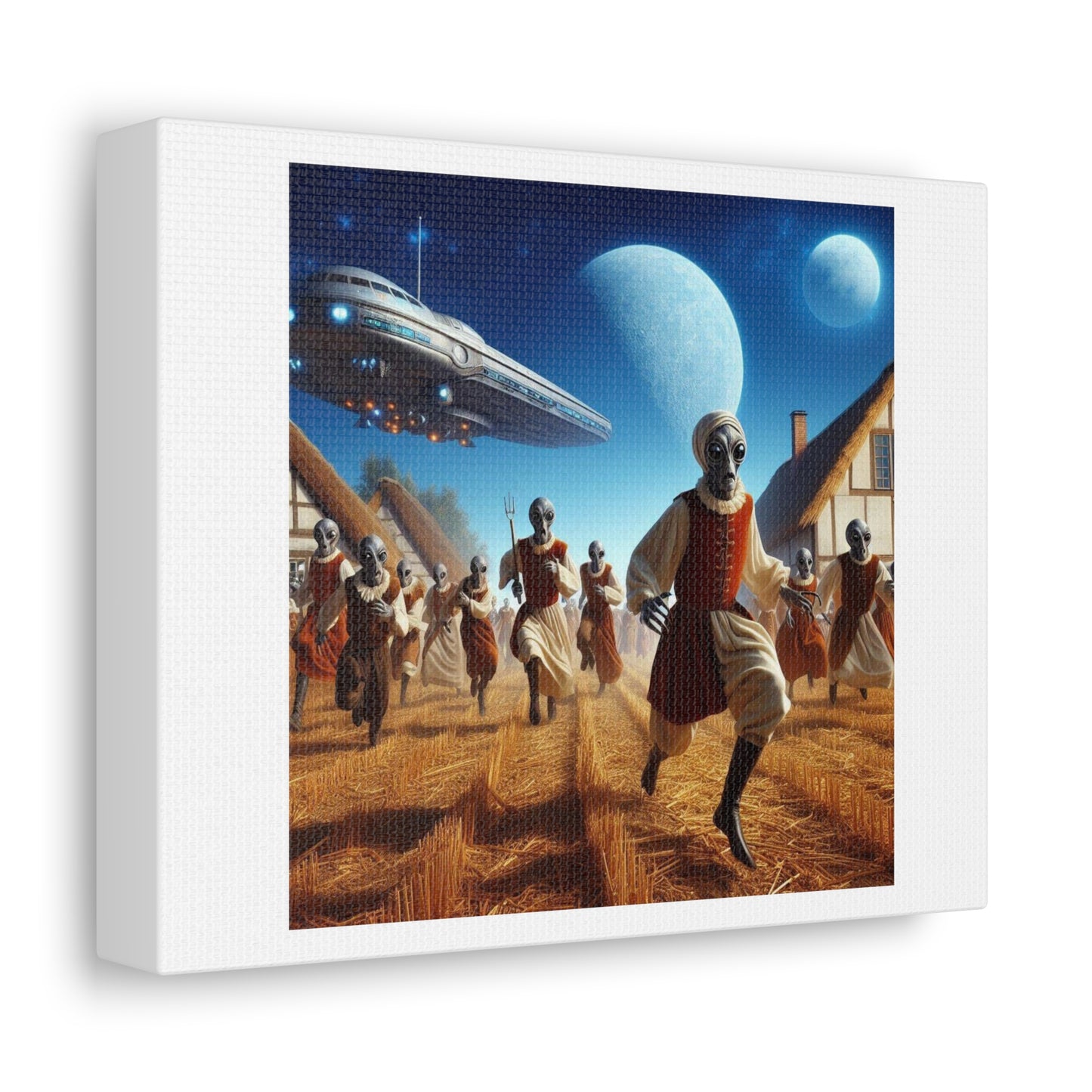 King Richard, the Aliens and the Peasants Revolt 'Designed by AI' Print on Canvas
