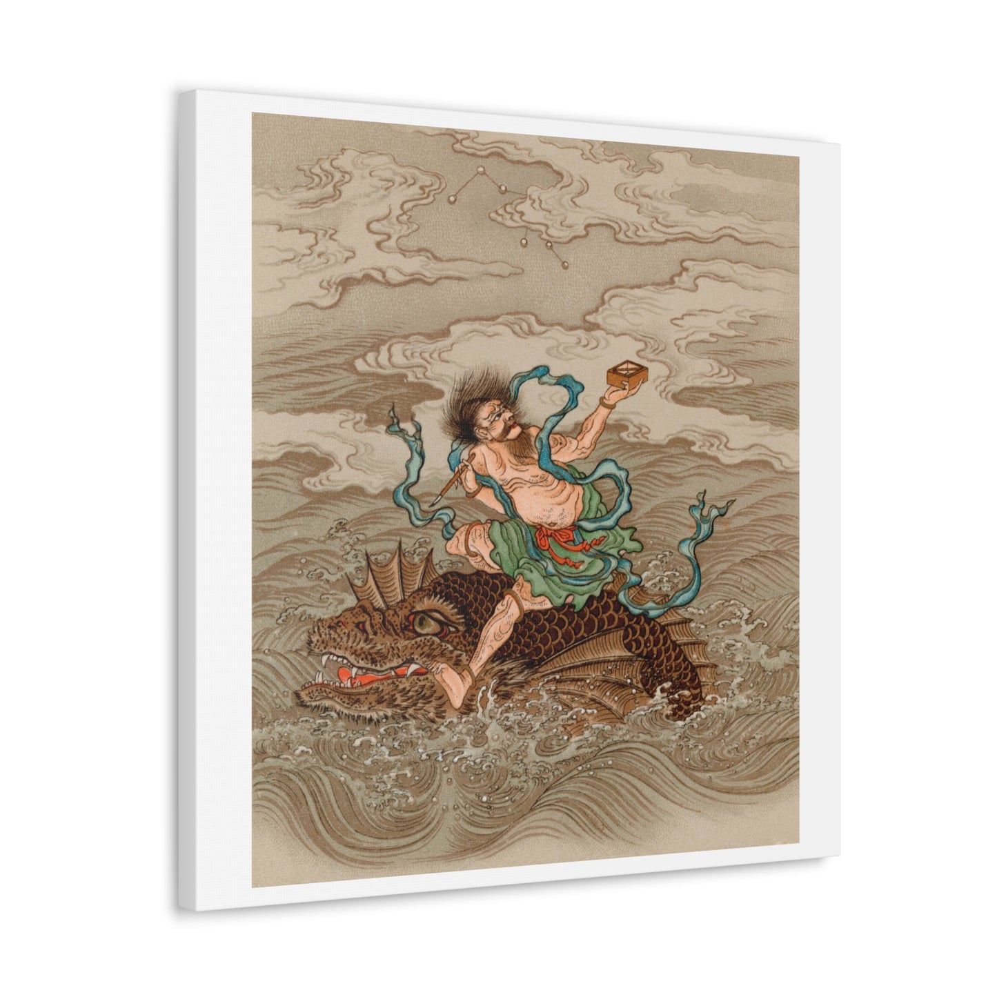'Chinese Tales' Vintage Japanese Painting by G A Audsley, from the 1884 edition of 'The Ornamental Arts Of Japan' Print on Canvas