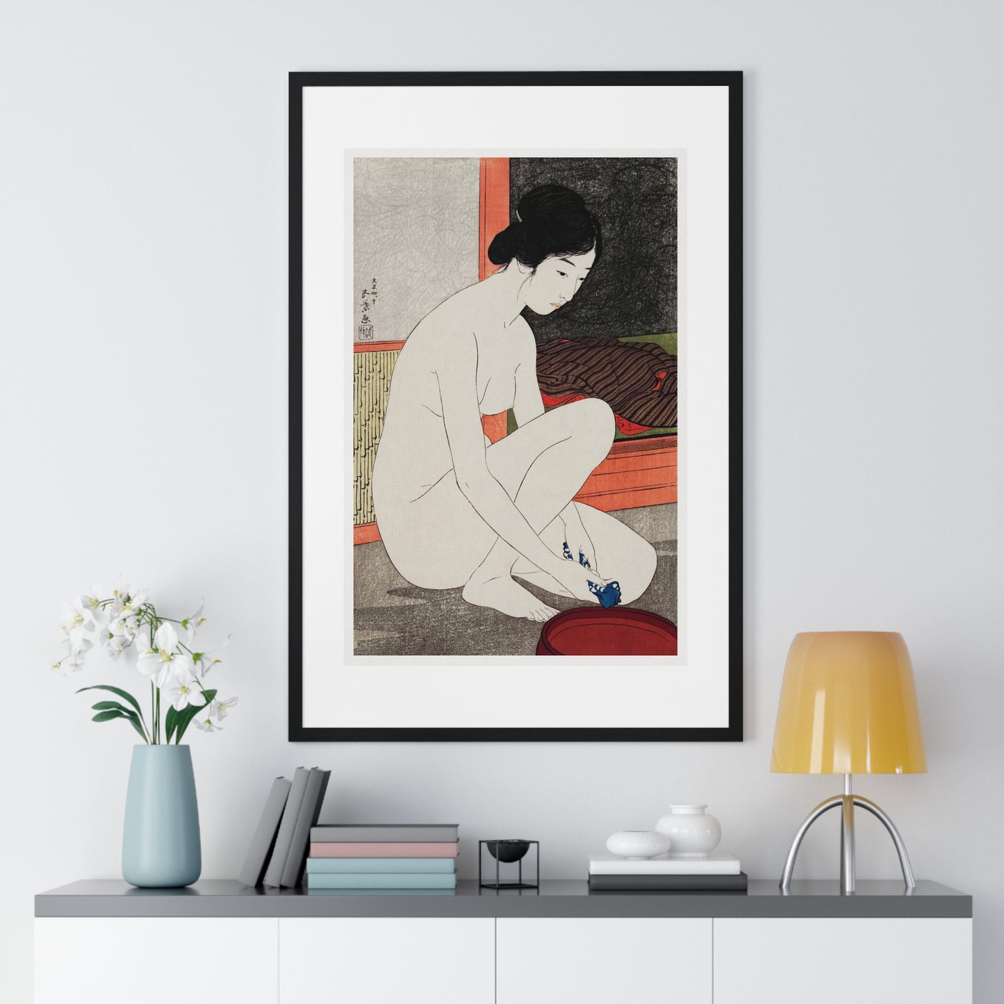 Yokugo no Onna 'Woman After a Bath' (1915) by Goyō Hashiguchi, from the Original, Framed Art Print