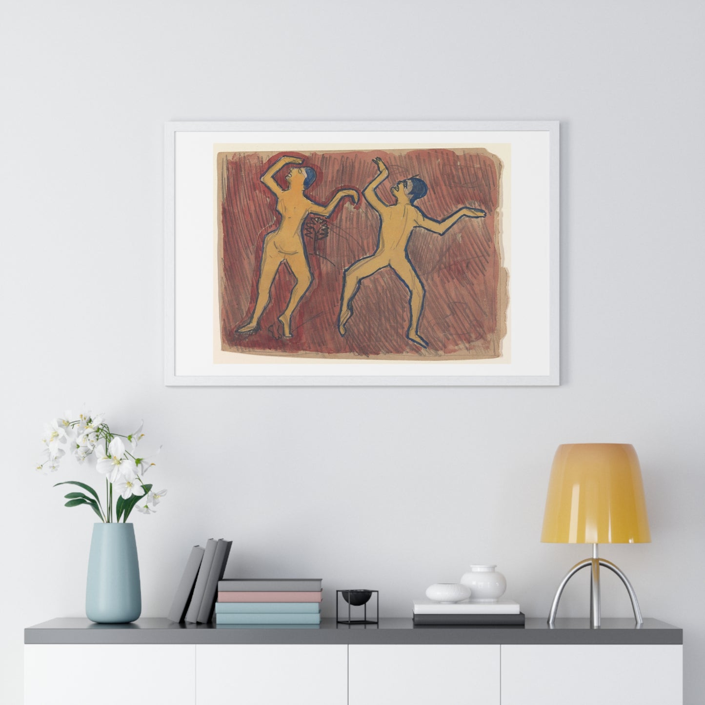 Study of Two Frenzied Dancers 'Cave of the Golden Calf' (1912) by Spencer Frederick Gore, from the Original, Framed Art Print
