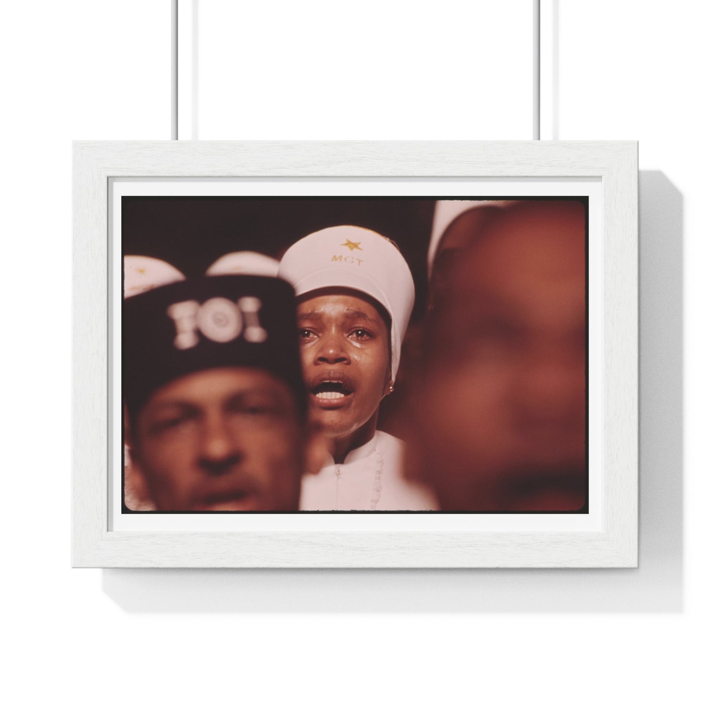 Religious Fervour is Mirrored on the Face of a Black Muslim Woman (1974) Photographer John H White, from the Original, Framed Print