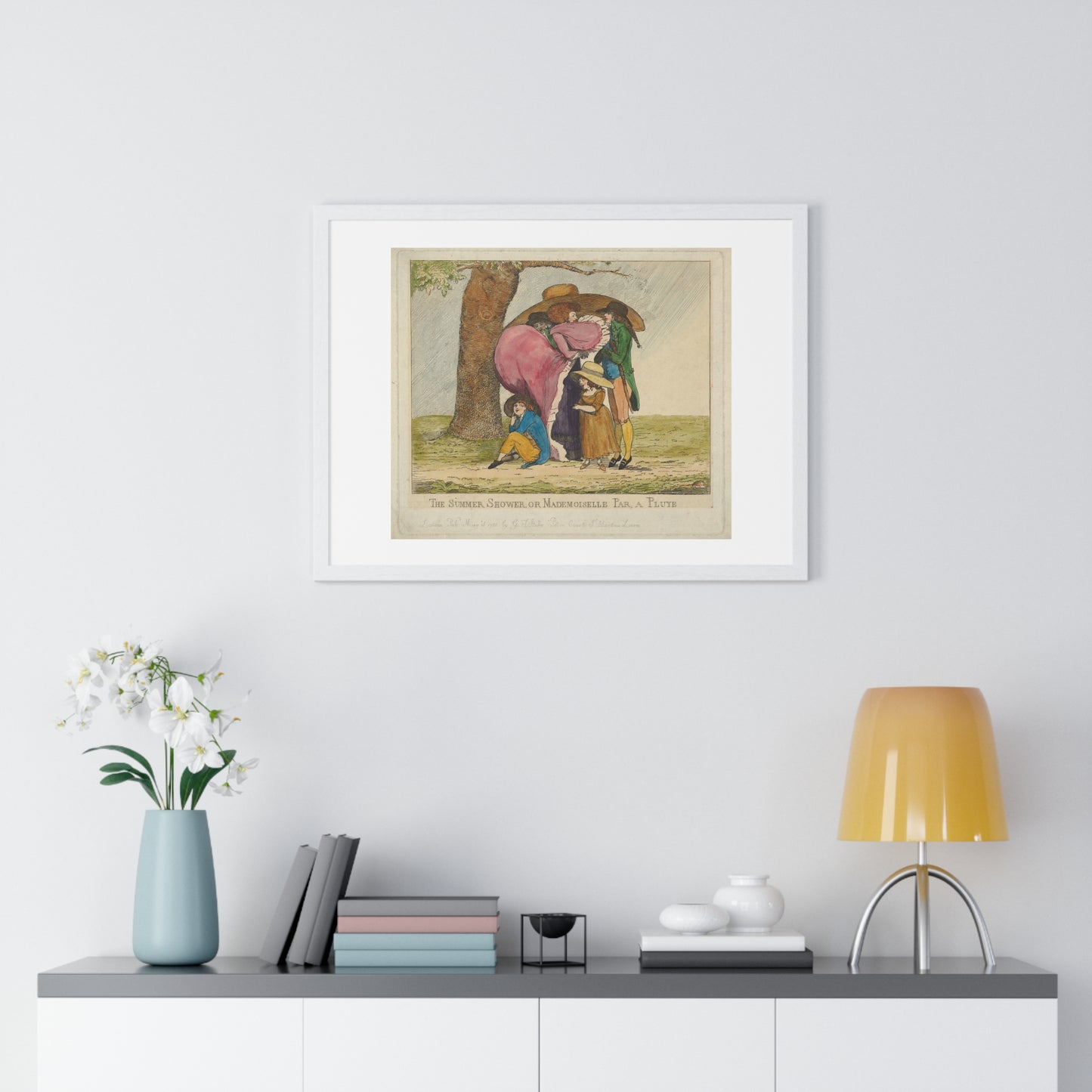 The Summer Shower, or Mademoiselle Par, a Pluye (1786) by George Stubbs, from the Original, Framed Print
