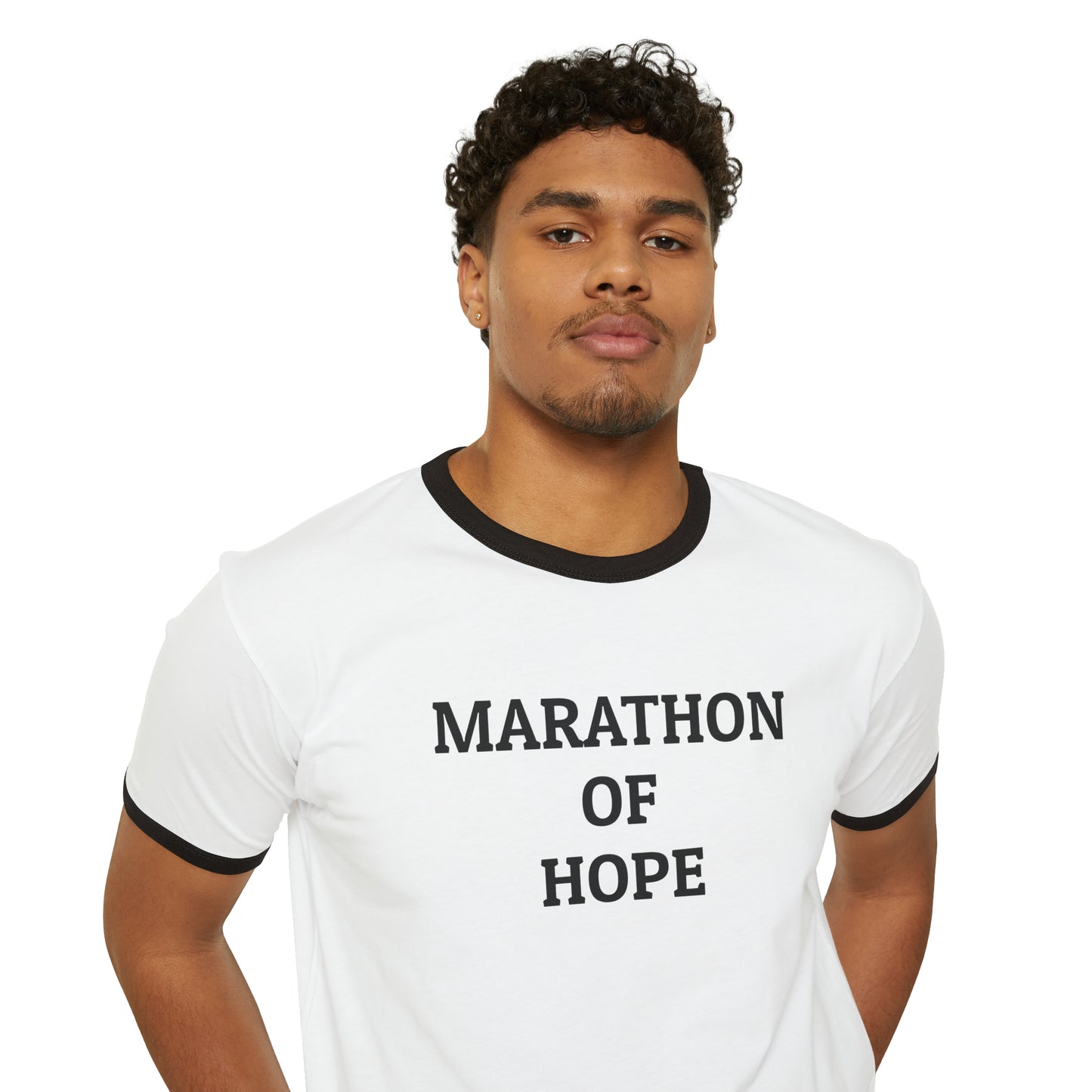 'Marathon of Hope' Cotton Ringer T-Shirt, In Honour of Marathon Runner Terry Fox