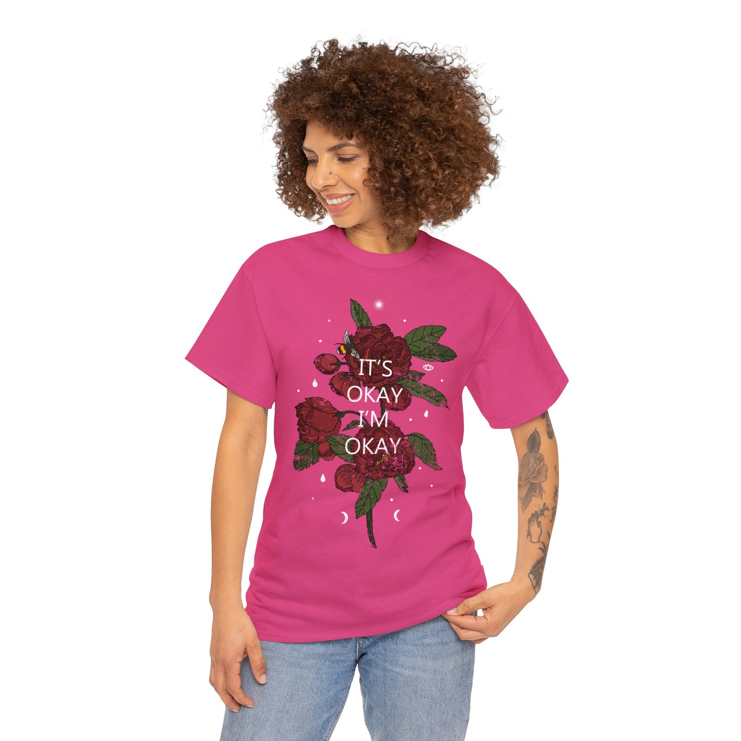 It's Okay, I'm Okay, Rose Design T-Shirt