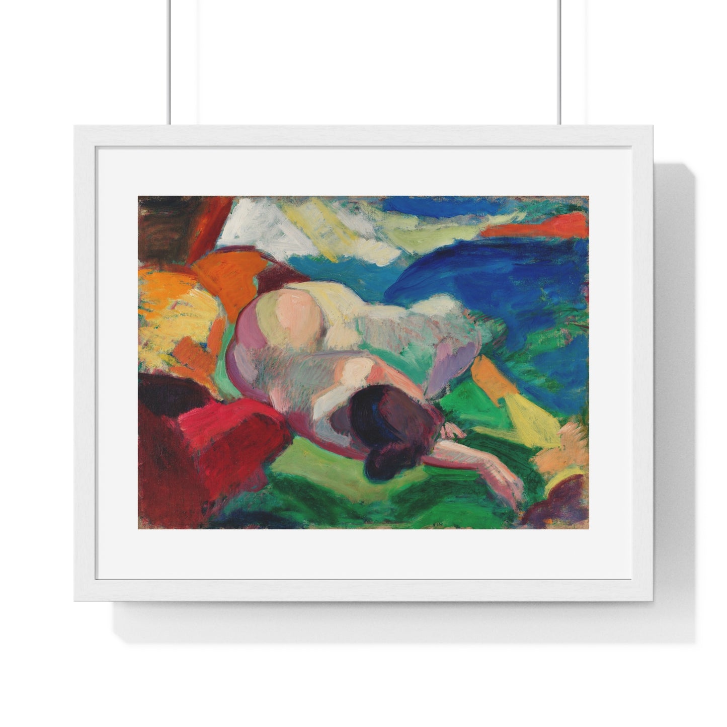 Naked Woman Posing Sensually 'Nude' (1915–1916) by Carl Newman, from the Original, Framed Art Print