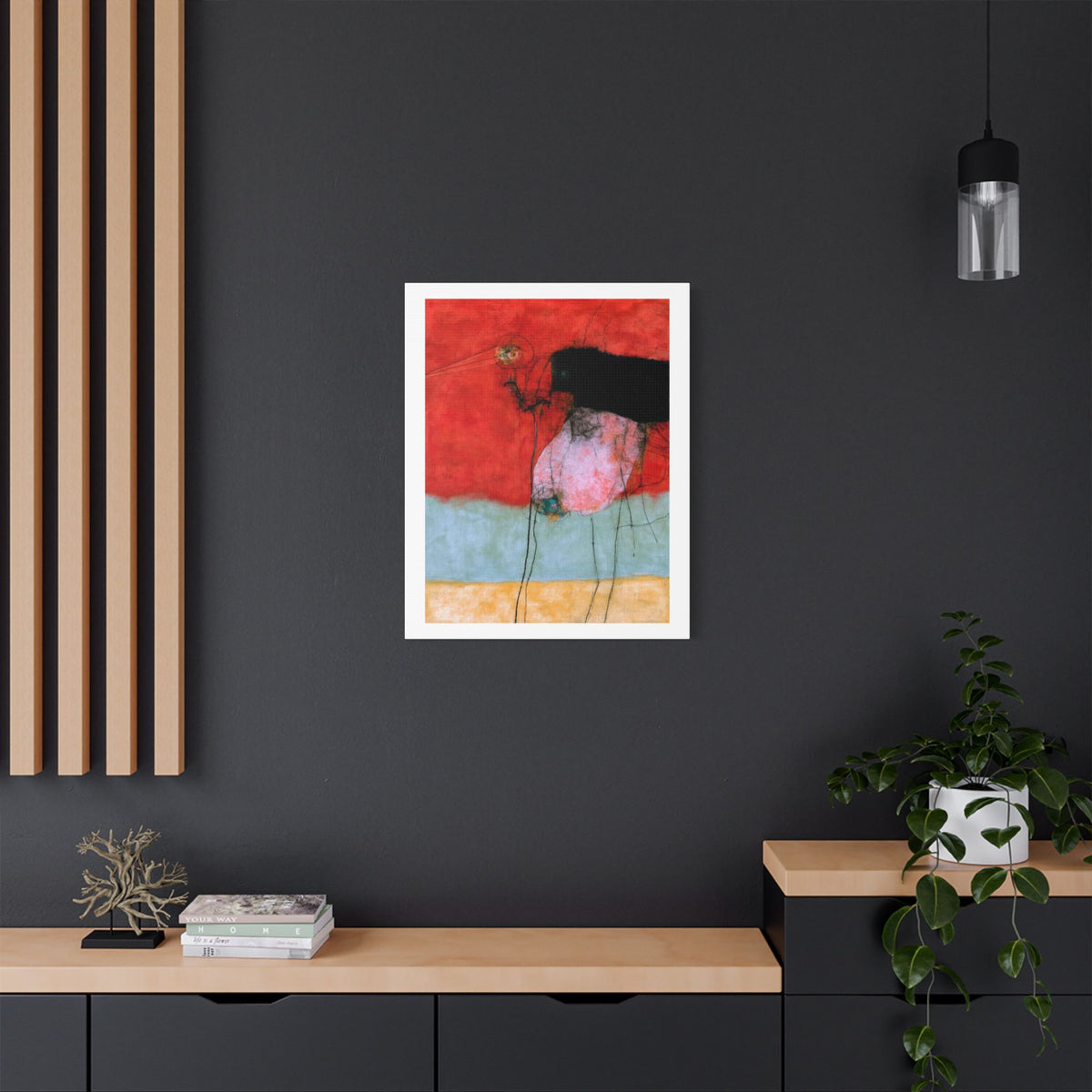 Bird, Neo-Surrealism, Art Print on Satin Canvas, Stretched