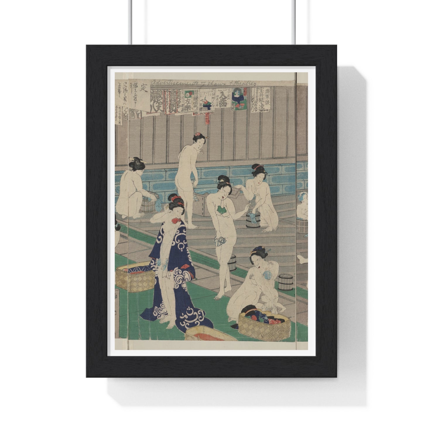 Hada Kurabe Hana no Shōbuyu Kurabe, Koshi Yuki no Ya (1868) by Toyohara Kunichika, from the Original, Wooden Framed Print