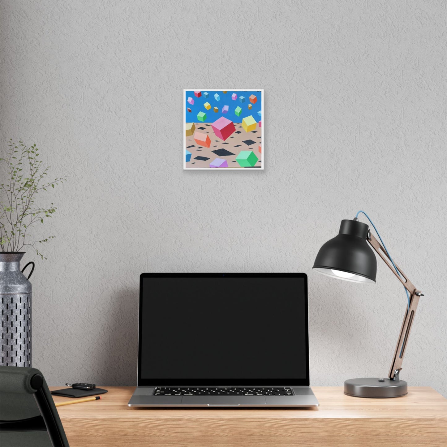 Bouncing Boxes, Cartoon Art 'Designed by AI' Canvas Art Print