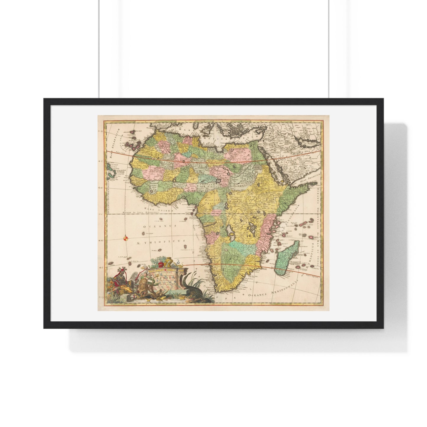 Antique Map of Africa 'Kaart van Afrika' (circa 1690) by Carel Allard, from the Original, Framed Art Print