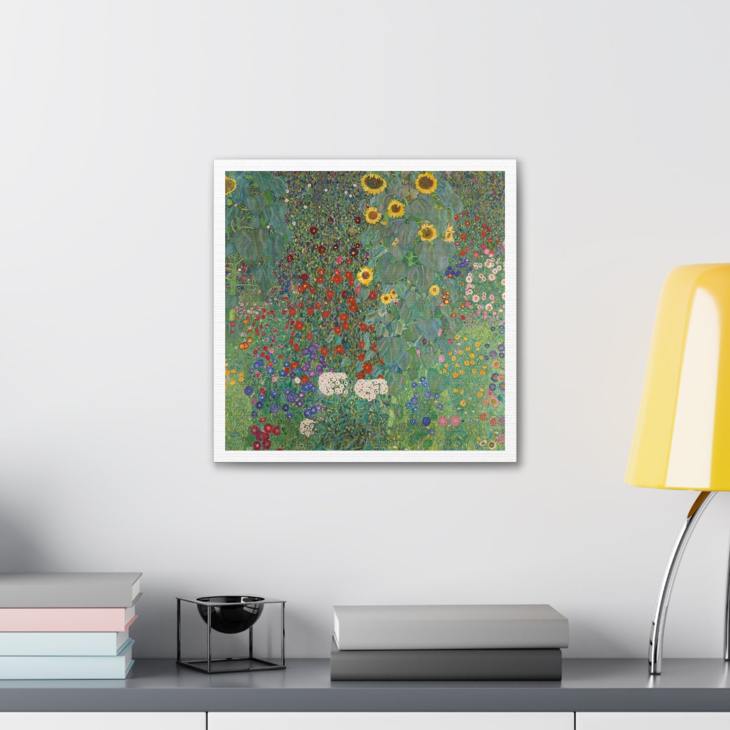 Farm Garden with Sunflowers (1907) by Gustav Klimt, from the Original, Art Print on Canvas