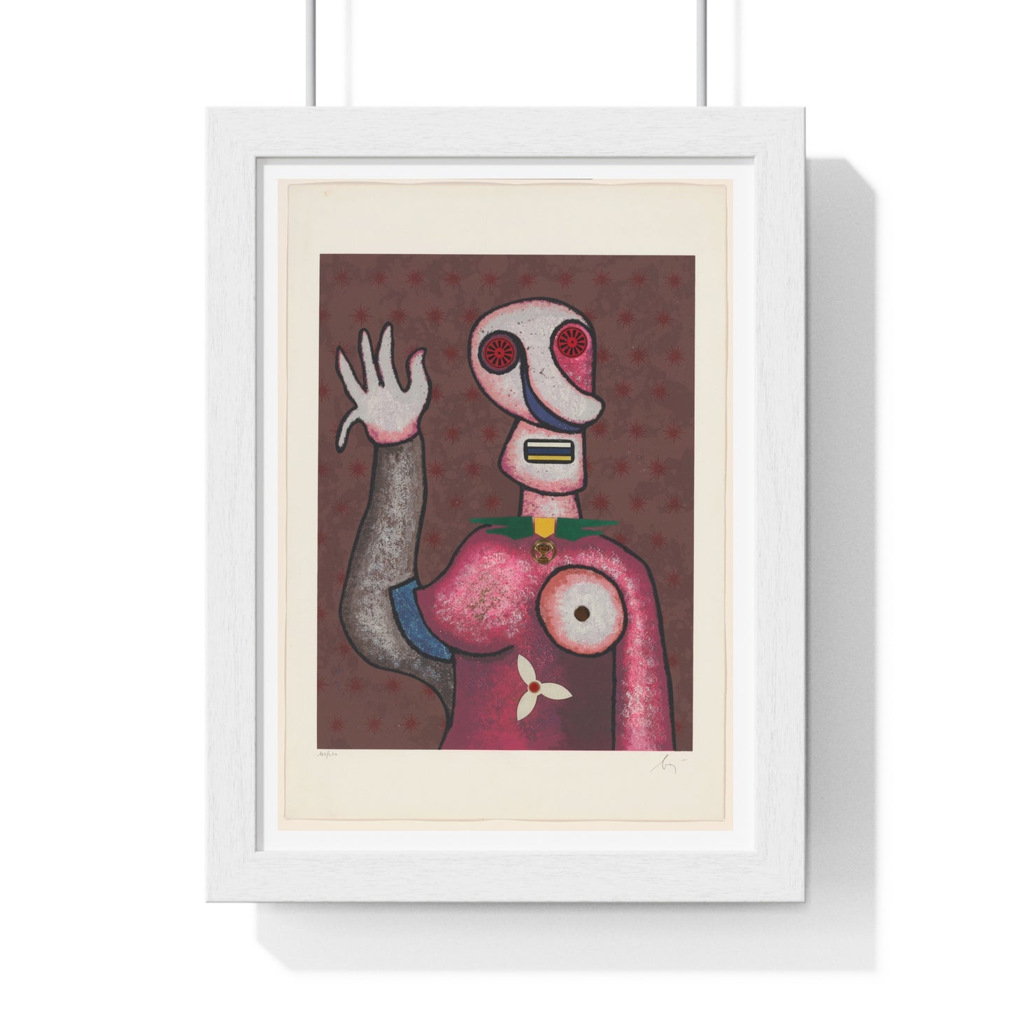 Zwaaiende Ciguur (circa 2009) Artist Unknown, from the Original, Framed Print
