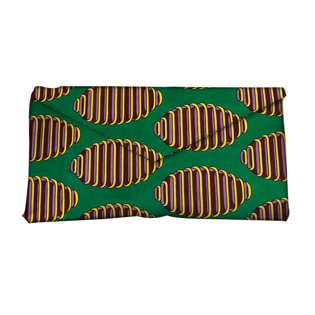 African and Geometric Printed Clutch Handbag
