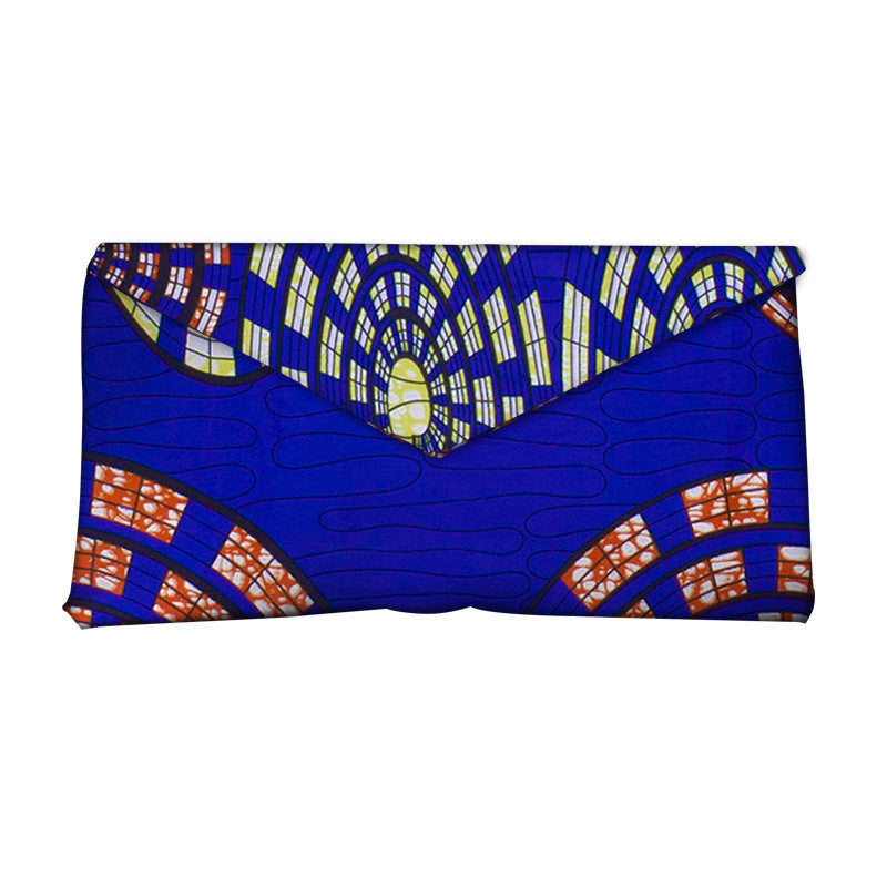 African and Geometric Printed Clutch Handbag