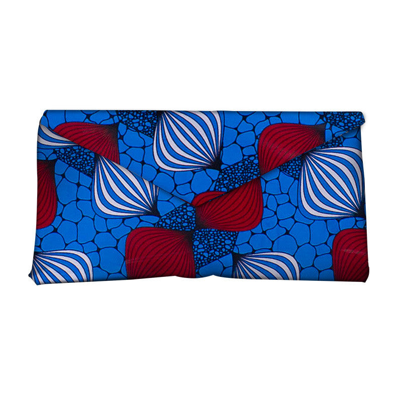African and Geometric Printed Clutch Handbag