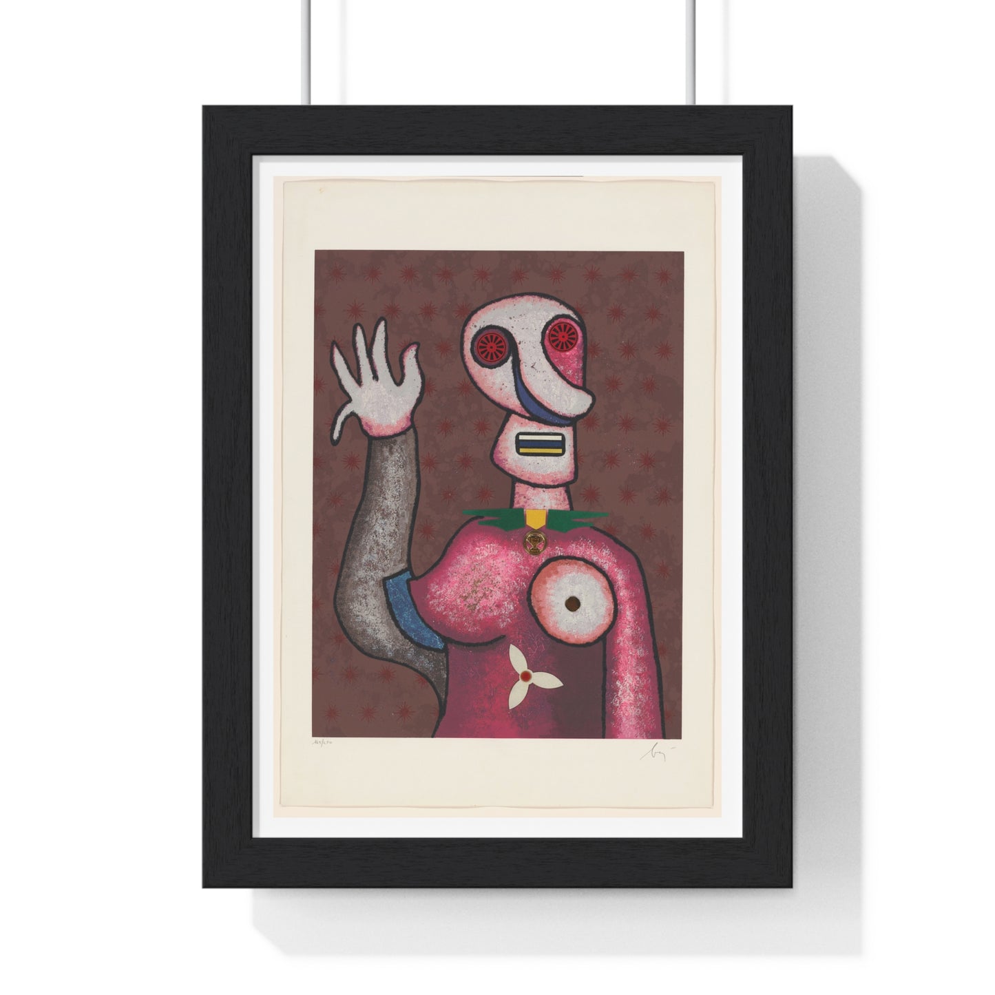 Zwaaiende Ciguur (circa 2009) Artist Unknown, from the Original, Framed Print