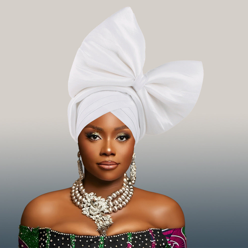 African Headdress Wedding Party Formalwear, Big Bow Hat