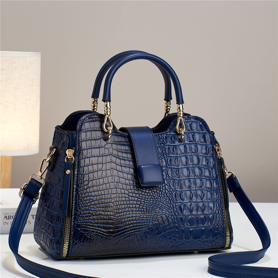Leather Shoulder Messenger Crocodile Pattern Bag