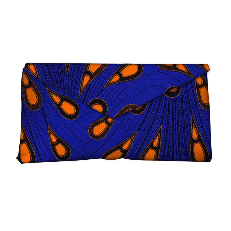 African and Geometric Printed Clutch Handbag