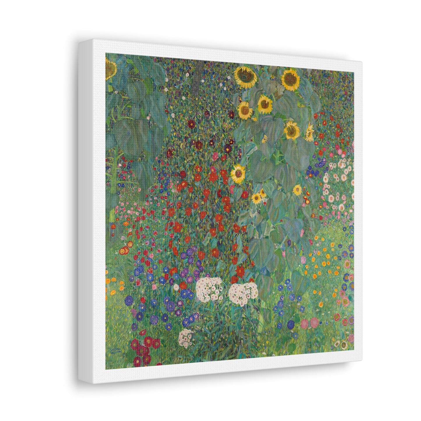 Farm Garden with Sunflowers (1907) by Gustav Klimt, from the Original, Art Print on Canvas