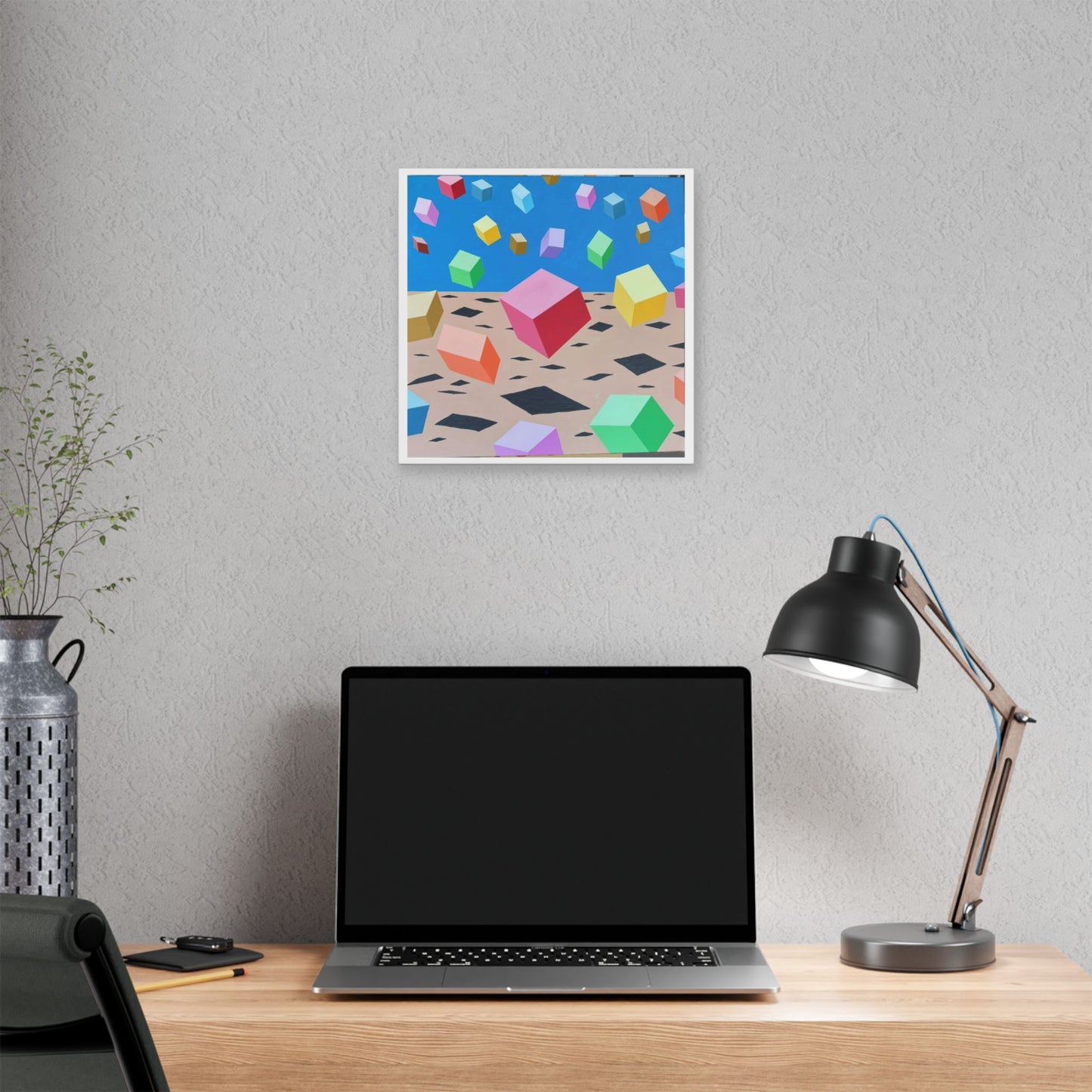 Bouncing Boxes, Cartoon Art 'Designed by AI' Canvas Art Print